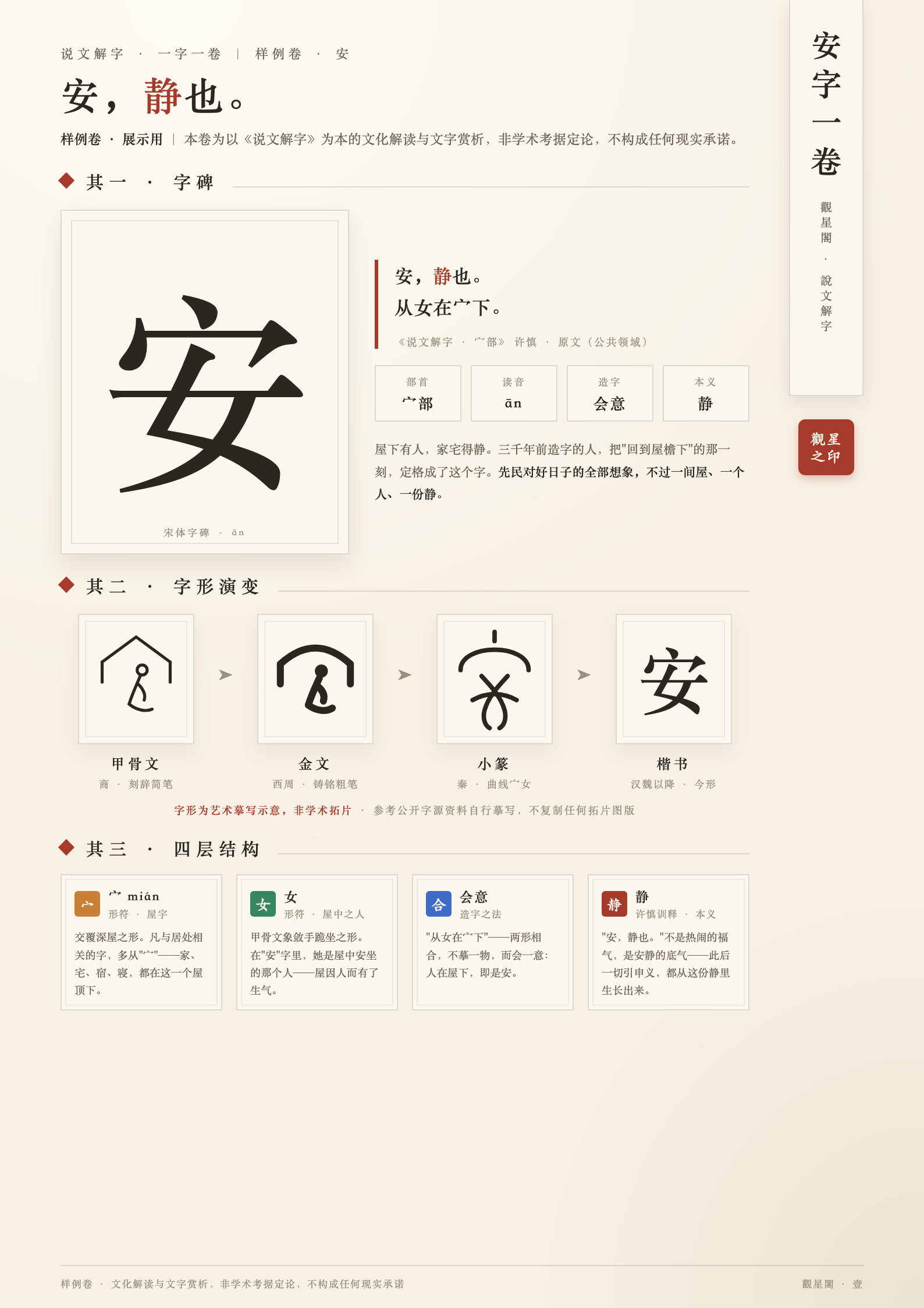 解字卷 PDF 样例 · P1 字碑总览